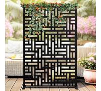 GarveeLife Écran d'Intimité Métallique 78" - Panneau Décoratif Supplémentaireérieur Autoportant en Acier Résistant Aux Intempéries - Motif Géométrique Laser - Idéal pour Patio, Balcon Et Jardin