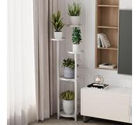 GarveeLife Étagère à plantes moderne en métal à plusieurs niveaux - Support d'angle robuste avec pieds antidérapants - Pour grandes plantes d'intérieur dans le salon, le bureau ou l'intérieur - Blanc