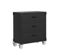 GarveeLife Servante à Outils Mobile en Acier Robuste, 3 tiroirs verrouillables, sur roulettes - Meuble de Rangement métal pour Atelier/Garage/Bureau, Compatible dossiers A4/Lettre/Juridique - Noir