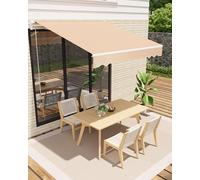 GarveeLife Store à Bras articulé 300 x 250 cm, UV40+ et imperméable, avec manivelle et Support Mural, Longueur + Angle réglable, Stores pour terrasse et Balcon, Protection Solaire, de Balcon