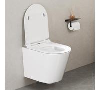 GarveeMore Abattant WC forme D blanc en UF Duroplast - Soft Close silencieux - Déclipsage rapide - Charnières réglables - Couvercle ultra-fin double couche, bord incurvé - Big D double layer