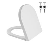GarveeMore Abattant WC forme D court blanc en UF Duroplast - Soft Close - Antibactérien & anti-UV - Déclipsage rapide - Charnières réglables - charger 150 kg - U2009 White small D UF cover full