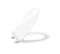 GarveeMore Abattant WC universel forme D court en UF Duroplast - Soft Close silencieux - Déclipsage rapide - Charnières inox réglables - Couvercle ultra-fin double couche - U2087 White small D-type UF