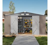 GarveeMore Abri de Jardin Métallique 10x12 Pieds Portes Verrouillables