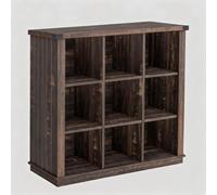 GarveeMore avec Bibliothèque à 9 Cases Verticale en PB Et MDF - Durable Et Solide, Spacieuse, Style Rétro, Design Vertical, Et 9 Compartiments.