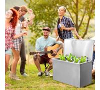 GarveeMore Bac à Glace Encastrable 110L En Acier Inoxydable 304, 71x36x43cm | Glacière de Comptoir avec Couvercle & Vidange, Coffre à Boissons pour Cuisine d'Été, Bar, Jardin