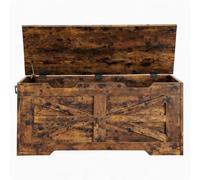 GarveeMore Banc Coffre de Rangement rétro en Bois pour Salon, Chambre ou entrée - Important capacité, charnière de sécurité, Style Vintage, supporte 160 kg - Couleur rétro, 76 cm, 30 Pouces