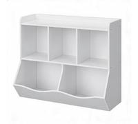 GarveeMore Bibliothèque Enfant & Rangement Jouets en Bois - Étagère Multi-Niveaux avec casiers de Rangement - pour Chambre/nurserie/Couloir/école - Couleur Blanc