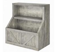 GarveeMore Bibliothèque Enfant + Rangement Jouets, étagère 2 Niveaux en Bois/MDF - casiers spacieux - Design Compact et Durable - pour Chambre/Salle de Jeux/crèche/école - Blanc Vintage