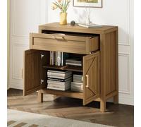 GarveeMore Buffet Enfilade Moderne 87 cm - Rangement 2 Portes + 1 tiroir, étagère réglable - Meuble pour Cuisine/Salle à Manger/entrée - Style Noyer - Couleur : Walnut
