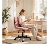GarveeMore Chaise De Bureau Criss-Cross Sans Accoudoirs Réglable | assise large ergonomique, hauteur ajustable, rotation 360°, roulettes fluides, charge maximale 136kg pour bureau et coiffeuse