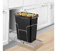 GarveeMore Étagère coulissante pour poubelle sous évier - Cadre en métal robuste, glissières soft-close, installation simple - Optimise l’espace cuisine, 30L (bac non inclus) - Pour armoire 29x46cm,