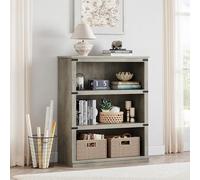 GarveeMore Étagère Ferme 3 Niveaux Bois Bibliothèque Ouverte | Étagère 3 niveaux style ferme bois, bibliothèque ouverte, grand rangement, bureau salon chambre, gris vintage cerisier