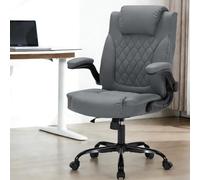 GarveeMore Fauteuil de Direction Ergonomique en Cuir PU - Dossier Haut, Soutien Lombaire - Accoudoirs relevables rembourrés - Inclinaison verrouillable 90-120° - Pivot 360° + roulettes silencieuses -