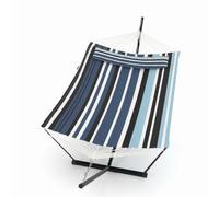 GarveeMore Hamac Double Support Autoportant, Capacité 204 kg. | Corde d’équilibrage + oreillers amovibles. Pour jardin, terrasse, piscine. Structure robuste, 365x132x110cm