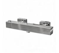 GarveeMore Mitigeur thermostatique bain-douche - Sécurité 38°C anti-brûlure, entraxe 150 mm, corps en laiton, économie d’eau - Sortie originale - Single outlet, square, chrome-plated