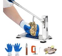 GarveeMore Ouvre-huîtres professionnel en acier inoxydable - Set complet avec couteaux et gant, outil spécial cuisine - Idéal fruits de mer, usage maison ou restaurant - Fond en acier inoxydable,