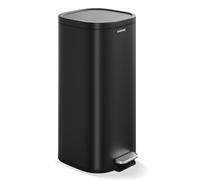 GarveeMore Poubelle de cuisine 30L en acier inoxydable 410 - Couvercle rabattable à fermeture douce et silencieuse - Pédale robuste - Seau intérieur - Design mince pour recyclage et déchets - Couleur