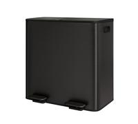 GarveeMore Poubelle tri sélectif 80L acier inox noir mat | ermeture douce silencieuse, bacs amovibles, anti-traces, plusieurs capacités et finitions disponibles