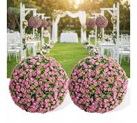 GarveeTech Lot de 2 boules de buis artificielles (grand diamètre 40 cm), résistantes aux UV et aux intempéries, plantes artificielles idéales pour l'extérieur, le jardin, l'entrée et le balcon comme