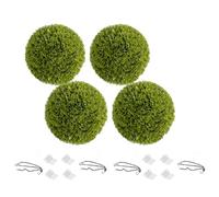 GarveeTech Lot de 4 boules de buis artificielles (grand diamètre 30 cm), résistantes aux UV et aux intempéries, plantes artificielles idéales pour l'extérieur, le jardin, l'entrée et le balcon comme