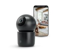 Garza - Caméra de Surveillance intérieure Intelligente IP WiFi 2,4 GHz 360°, 1440p 2,5K (Quad HD), Vision Nocturne, détecteur IA (Personnes, Animaux, Bruit...), télécommande par Application (Noir)