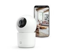 Garza - Caméra de Surveillance intérieure IP WiFi 2,4 GHz 360° AI, 1440p 2,5k (Quad HD), Vision Nocturne, détecteur IA (Personnes, Animaux, Bruit...), télécommande par Application (Blanc)