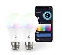 Garza - Lot de 2 ampoules LED Wi-Fi A60 11 W (75 W à incandescence) E27, RGB+CCT, intensité variable, programmable, commande vocale et par application, Alexa/Google, Wi-Fi 2,4 GHz, 1 060 lm