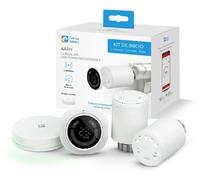 Garza - Lot de 2 têtes WiFi pour radiateurs + capteur portable + pont Zigbee, vanne thermostatique,via application etvocale, modes manuel/automatique, détection de fenêtre, protection antigel et auton