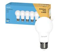 Garza - Lot de 5 ampoules LED standard, culot E27, lumière chaude 3000 K, 7 W, 810 lumens, A60. Non dimmable.