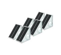 Garza - Lot de 6 lampes solaires triangulaires pour escaliers, 15 lm, éclairage multicolore, autonomie de 12 h, capteur crépusculaire, étanchéité IP65, installation facile
