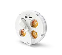 Garza - Multiprise circulaire 4 prises + 2 ports USB, multiprise de 1,5 mètre, avec interrupteur et protège-câble, câble H05W-F 3G, blanc