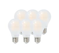 Garza - Pack 6 Ampoules LED Filament Opal A60, Culot E27, Lumière Chaude (2700K), 8W, 1060 Lumens, Angle de Diffusion 360º, IRC 80