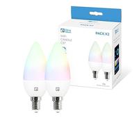 Garza - Pack de 2 ampoules LED Wifi C37 E14 5 W (équivalent 40 W) RGB+CCT, intensité variable, programmable, commande vocale et par application, Alexa/Google Home, WiFi 2,4 GHz, 470 lm