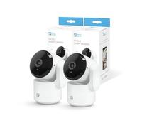 Garza Pack de 2 caméras de Surveillance IP WiFi 2,4 GHz intelligentes d'intérieur 360, 1080 HD, Vision Nocturne, détection de Mouvement, Mode confidentialité, télécommande par Application