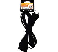 Garza - Rallonge électrique d'intérieur 3 m, 2 300 W/10 A, sans mise à la terre, protection enfant, IP20, compacte et sûre pour un usage domestique, noir