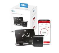 Garza - Thermostat WiFi Intelligent Sans Fil pour Chauffage et Chaudière, Programmable, Écran Tactile, Commande Vocale (Alexa/Google), 2,4 GHz, Noir