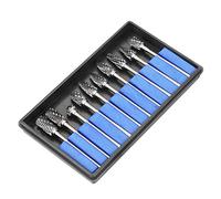 Gasea 10pcs 3 * 6MM Fraise Burr Rotative en Carbure de Tungstène Set Double Coupe Tête otary Burr Gravure CNC Bits Pour Dremel Outils Rotatifs