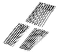Gasea 23pcs 1/4" Tige Hex S2 Acier 100mm/4" Jeu d'Embouts de Tournevis Magnétiques-8PCS T8-T40 Sécurité Torx, 6PCS H2.5-H8 Tête Hexagonale et 9PCS Embouts Tête Cruciforme