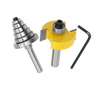Gasea 8mm Fraise de Défonceuse à Feuillure Routeur Bit Avec 6 Ensemble Roulements Pour Plusieurs Profondeurs 28,6 mm, 22,2 mm, 19,05 mm, 15,9 mm, 12,7 mm, 9,52 mm Outil de Menuiserie
