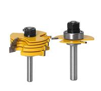Gasea 8mm Jeu de Forets de Toupie à 3 Ailes Réglables Router à Rainure Bits Fraise à Bois Mèche de Menuiserie Routeur T Forme Avec 6pcs Lame de Coupe 1,8mm, 2,5mm, 3mm, 4mm, 5mm, 6,35mm