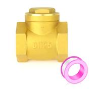 GASHER 1 Pièces Swing Brass Retour Valve DN15 1" BSP Femme Thread, Prévention du reflux, Valves de retenue unidirectionnelles pour pompe de puits et compresseur d'air, Gas Air Fuel Oil Water