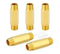 GASHER 5pièces en laiton Long mamelon, 1/4 BSP raccord de tuyau en laiton de 60mm de longueur