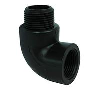 GASMIS Coude à visser mâle femelle 1"x1" - 33,25mm x 30,30mm, Raccord en Polypropylène, Fabriqué en Italie, Lot de 5