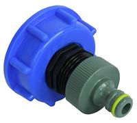 GASMIS Raccord femelle S60x6 avec Nez de Robinet Raccord Rapide 1", pour Cuve IBC Récupération d'Eau de Pluie 1000 Litres, Bleu, 1 Pièce