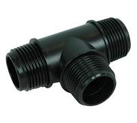 GASMIS Té à visser égal mâle 1" - 33.3 mm, Raccord en Polypropylène, Fabriqué en Italie, Lot de 2