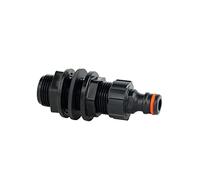 GASMIS Traversée de Cuve avec Nez de Robinet Rapide, Trop Plein 3/4" Mâle 26,4 mm, en Polypropylène, Passe Paroi avec écrou et Joints d’étanchéité, 1 Pièce