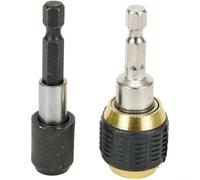 Gastagrav Adaptateur de mandrin sans vec tige hexagonale de 6,35 mm, convertisseur à changement rapide pour visseuse à percussion et perceuse électrique, en acier au carbone, longueur 60 mm