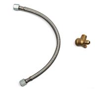 Gastagrav Lot de 2 tuyaux flexibles pour compresseur d'air et clapet anti-retour, tube d'admission en acier inoxydable avec écrou hexagonal en laiton F14 x 1,5 mm pour machines sans huile