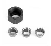 Gastagrav Lot de 4 adaptateurs de mandrin de serrage M17 avec écrou pour routeur électrique et machine de gravure, convertisseur de bague fendue en carbure 8 mm/9,5 mm/10 mm Outil de travail du bois